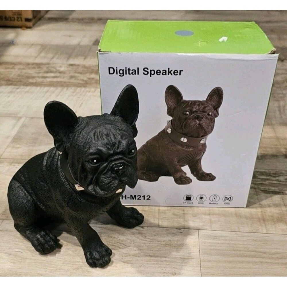 French Bulldog Bluetooth Wireless Stereo Speaker Black With Charger CH M212